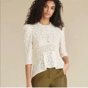 Veronica Beard Ivory Lace Blouse Size 0 Small